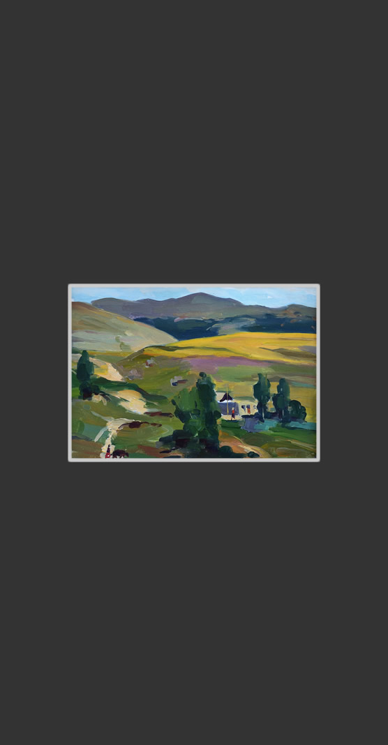 Outskirts of the village (etude)25 x 35 cm, Oil on Treated Cardboard, 1955-1960