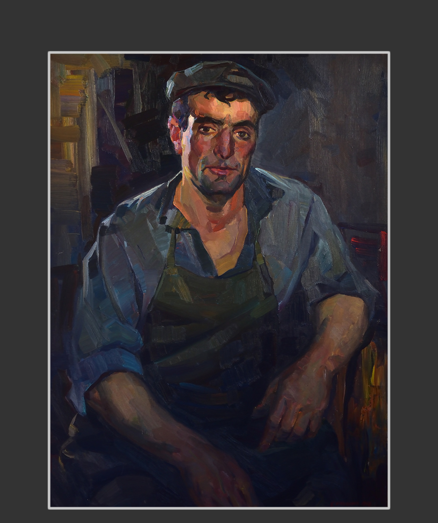 Portrait of blacksmith Sianos Avetisyan93 x 70 cm, Oil on Canvas, 1962