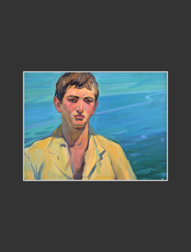 Portrait of a young man at Sevan46 х 60 cm, Oil on Canvas, 1962