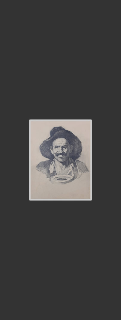 Portrait of a man27 x 21 cm, Paper, Pencil, 1950-1955