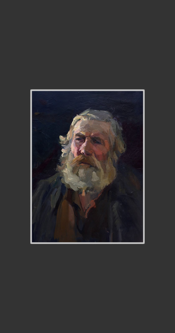 Portrait of an old man49 x 38 cm, Oil on Treated Cardboard, 1951