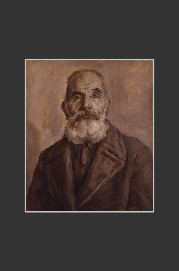 Portrait of an old man60 x 51 cm, Oil on Canvas, Grisaille, 1951