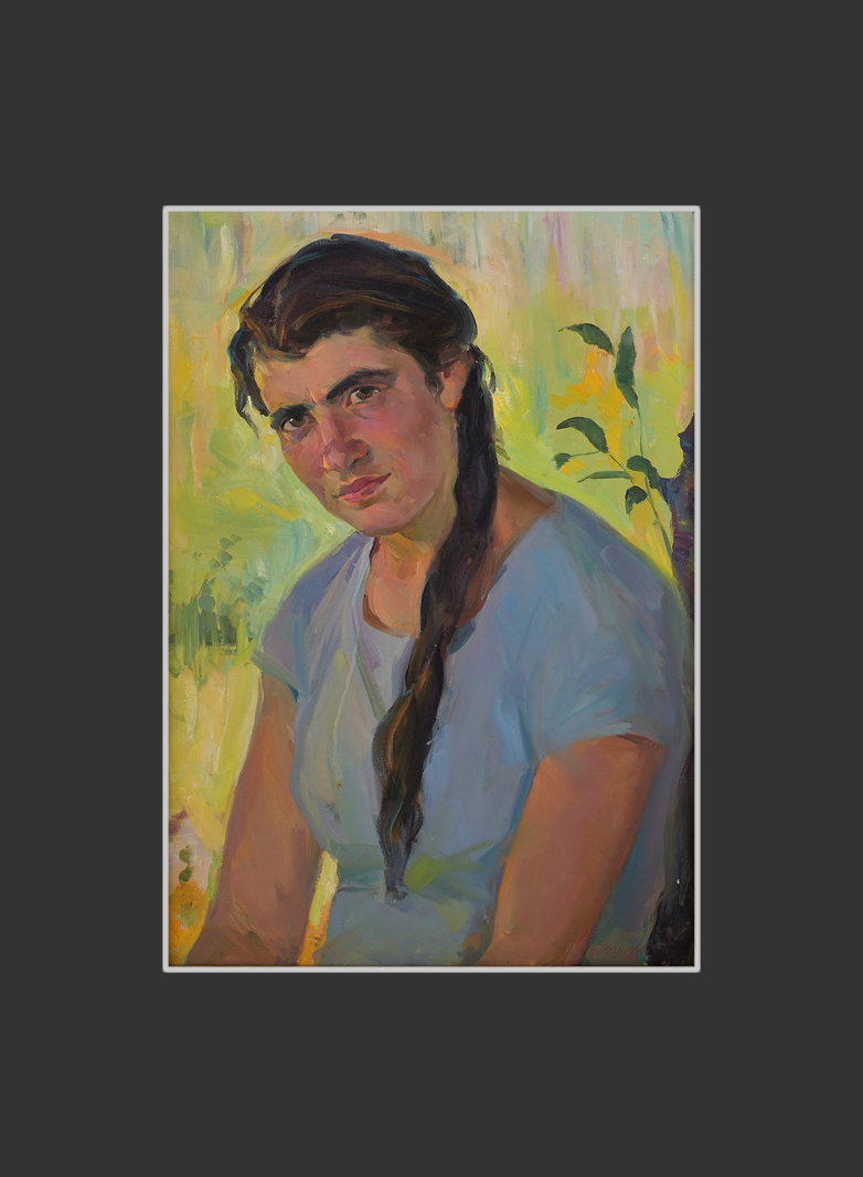 Portrait of the 3rd state farm worker Tamara Hovhannesyan69 x 49 cm, Oil on Canvas, 1960
