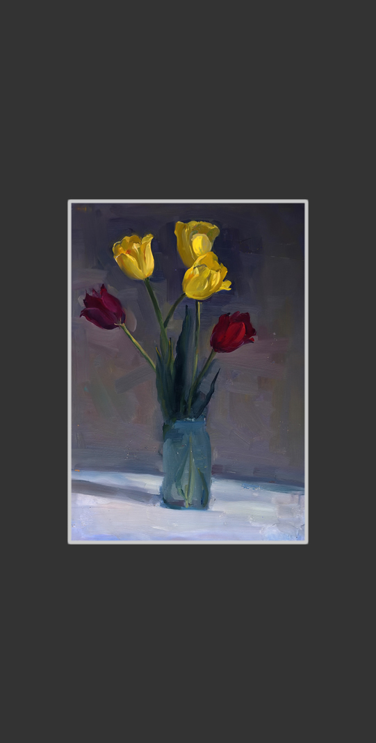 Tulips49 x 34 cm, Oil on Treated Cardboard, 1953-1955